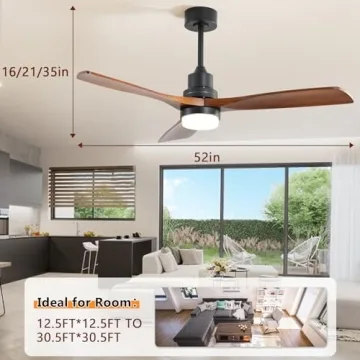 CACI Mall 52'' Ceiling Fan with Light & Remote Control