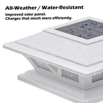 SIEDiNLAR Solar Post Lights Outdoor 2 Modes LED Fence Deck Cap Light for 4x4 5x5 6x6 Posts Garden Patio Decoration Warm White/Cool White Lighting White (2 Pack)