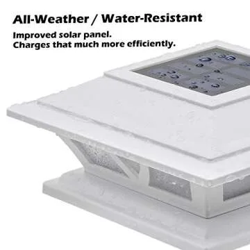 SIEDiNLAR Solar Post Lights Outdoor 2 Modes LED Fence Deck Cap Light for 4x4 5x5 6x6 Posts Garden Patio Decoration Warm White/Cool White Lighting White (2 Pack)