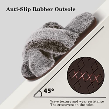 Cozyfurry Women's Cross Band Slippers - Stylish Comfort