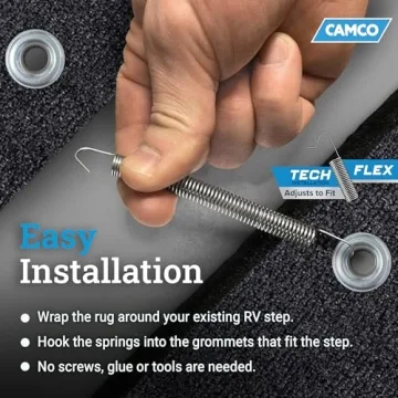 Camco Weather-Resistant Wrap Around RV Step Rug - Gray