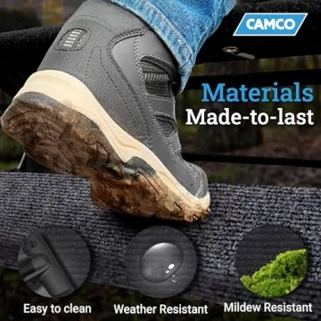 Camco Weather-Resistant Wrap Around RV Step Rug - Gray