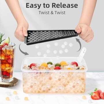 WIBIMEN Mini Ice Cube Trays, Small Tiny Round Pebble Crushed Nugget Ice Trays for Freezer with Lid -...