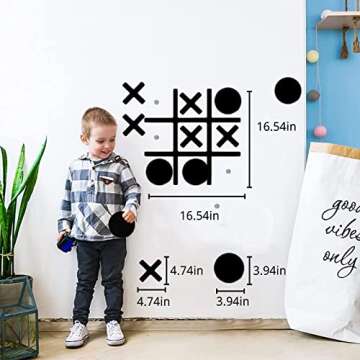 Magnetic Tic Tac Toe Wall-Mount Game, Game Room Decor,Kids&Adults Indoor Party Game,Modern Wall Decals for Kids Room,Playroom Decals,Classroom&Offices,Best Gift for Family, Friends (no Punching)