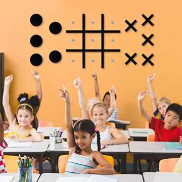 Magnetic Tic Tac Toe Wall-Mount Game, Game Room Decor,Kids&Adults Indoor Party Game,Modern Wall Decals for Kids Room,Playroom Decals,Classroom&Offices,Best Gift for Family, Friends (no Punching)