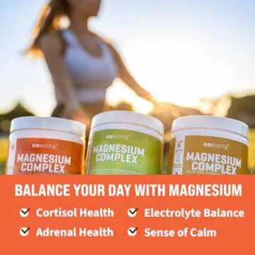 GoBiotix Magnesium Glycinate Powder - Magnesium Complex Supplement with Citrate, Malate, and Glutamine Chelate - Sugar Free, Non GMO - 420 mg per Serving - 60 Servings per Tub - Peach Tea