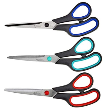 Artlicious 3 Pack Premium 8 Inch Multipurpose Scissors for School, Home, Office