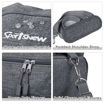 sportsnew Sports Gym Bag with Shoes Compartment and Wet Pocket, Travel Duffel Bag for Men and Women, 38L Weekender Overnight Bag Lightweight, Gray