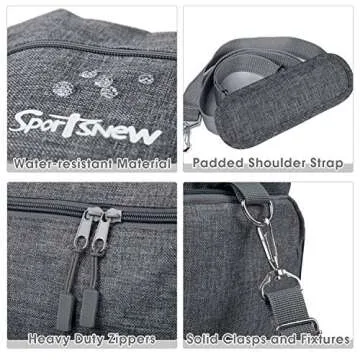 sportsnew Sports Gym Bag with Shoes Compartment and Wet Pocket, Travel Duffel Bag for Men and Women, 38L Weekender Overnight Bag Lightweight, Gray