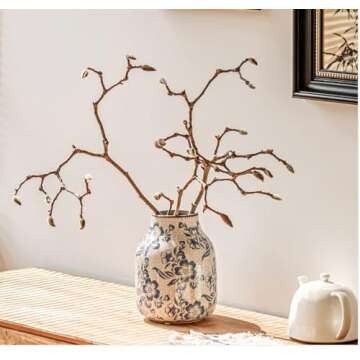 Vintage Blue and White Porcelain Flower Vase Home Decor