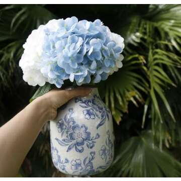 Vintage Blue and White Porcelain Flower Vase Home Decor