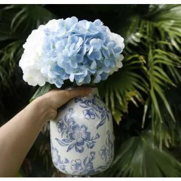 Vintage Blue and White Porcelain Flower Vase Home Decor