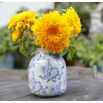Vintage Blue and White Porcelain Flower Vase Home Decor