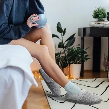 shoeslocker Slippers for Women Memory Foam Fuzzy House Slippers Bedroom Non-slip Warm Fluffy Plush Womens Slippers grey 6