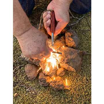 Fire Fast Fire Fly. European Fire Steel Ferro Rod and Magnesium. Compact Feather Weight Emergency Fi...