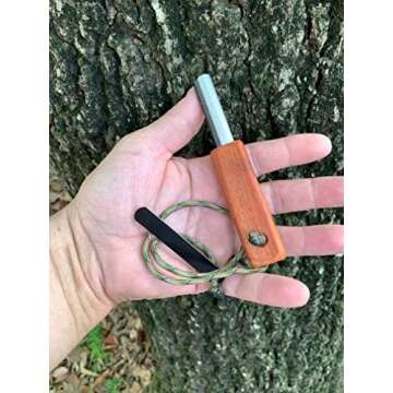 Fire Fast Fire Fly. European Fire Steel Ferro Rod and Magnesium. Compact Feather Weight Emergency Fire Starter for Camping, Backpacking, Hiking.