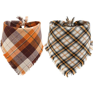 Adorable Fall Dog Bandanas Set of 2 for Halloween Fun