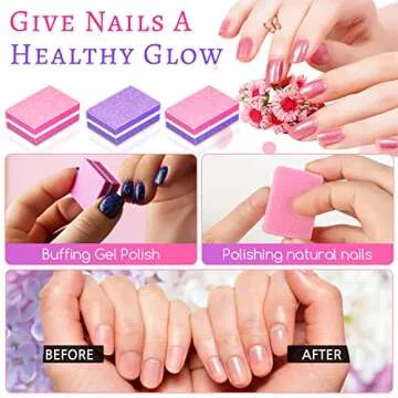 50 Mini Nail Buffers - Portable Double-Sided Nail Care Set