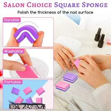 50 Mini Nail Buffers - Portable Double-Sided Nail Care Set