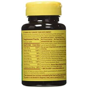 Nature Made B-100 Complex Time Release Tablets, 60 Count for Metabolic Health (Pack of 3)