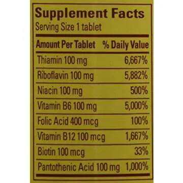 Nature Made B-100 Complex Time Release Tablets, 60 Count for Metabolic Health (Pack of 3)