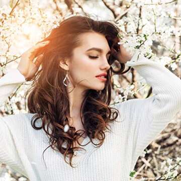 Hanpabum 6 Pairs Acrylic Drop Dangle Earrings for Women Bohemian Mottled Resin Statement Earrings Set (Teardrop)