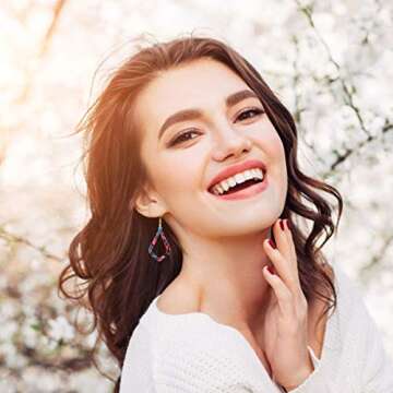 Hanpabum 6 Pairs Acrylic Drop Dangle Earrings for Women Bohemian Mottled Resin Statement Earrings Set (Teardrop)