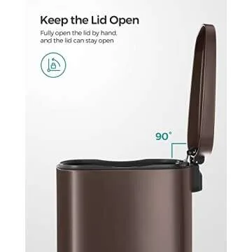 ONGMICS 13 Gallon Stylish Kitchen Trash Can