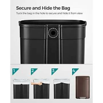 ONGMICS 13 Gallon Stylish Kitchen Trash Can