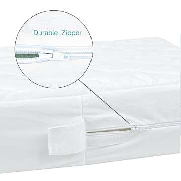 Zippered Crib Mattress Protector - Waterproof Crib Mattress Encasement, Breathable and Absorbent, 6 Sides Fully Encased Cover