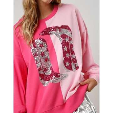 ROAONOCOMO Women Oversized Heart Print Sweatshirt