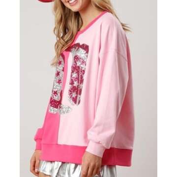 ROAONOCOMO Women Oversized Heart Print Sweatshirt