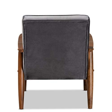 Baxton Studio Mid-Century Modern Lounge Chair in Grey/Brown