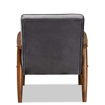 Baxton Studio Mid-Century Modern Lounge Chair in Grey/Brown