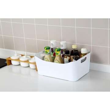 YBM HOME Storage Bins - Open Plastic Organizers and Storage Basket for Kitchen Pantry Organization, ...