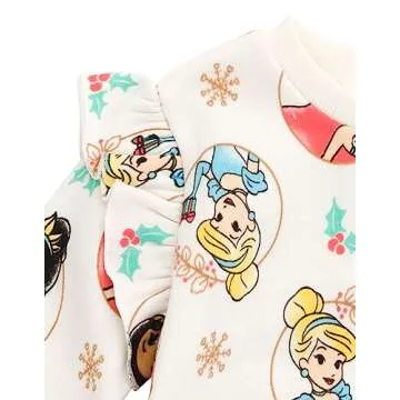 Disney Princess Tiana Cinderella Ariel Infant Baby Girls Fleece Sweatshirt and Pants Set White 12 Months