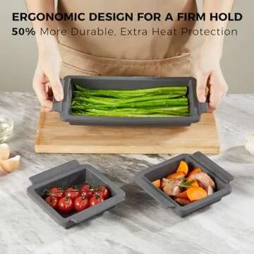 Hongbake Baking Sheet Pan Dividers with A Half Sheet Pan, Reusable Silicone Dividers for Meal Prep, Nonstick Bakeware Sets for Oven & Air Fryer, Dishwasher Safe, Reinforced Rims, 4 Cheat, 1 Pan