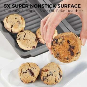 Hongbake Baking Sheet Pan Dividers with A Half Sheet Pan, Reusable Silicone Dividers for Meal Prep, Nonstick Bakeware Sets for Oven & Air Fryer, Dishwasher Safe, Reinforced Rims, 4 Cheat, 1 Pan