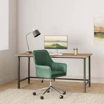 Jacky Home Velvet Office Desk Chair with Modern Design - Adjustable & Comfortable for Home Use