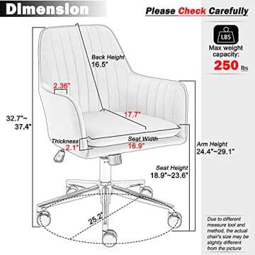 Jacky Home Velvet Office Desk Chair - Stylish & Functional
