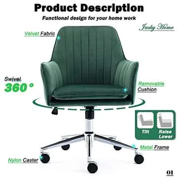 Jacky Home Velvet Office Desk Chair - Stylish & Functional