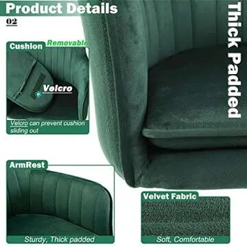 Jacky Home Velvet Office Desk Chair - Stylish & Functional