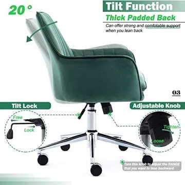 Jacky Home Velvet Office Desk Chair - Stylish & Functional