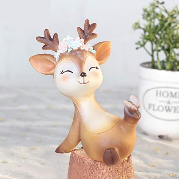 KEYUM Deer Cake Topper Classic Fawn Figurine for Celebrations