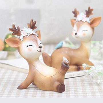 KEYUM Deer Cake Topper Classic Fawn Figurine for Celebrations