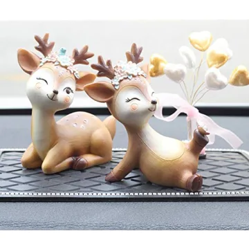 KEYUM Deer Cake Topper Classic Fawn Figurine for Celebrations