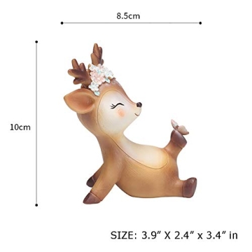 KEYUM Deer Cake Topper Classic Fawn Figurine for Celebrations