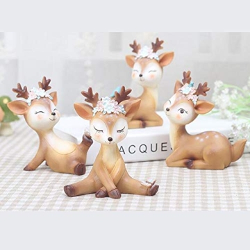 KEYUM Deer Cake Topper Classic Fawn Figurine for Celebrations