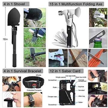 NAPASA Survival Kit 257Pcs Professional Survival Gear Emergency Tactical First Aid Kit Outdoor Trauma Bag for Men Women Adventure Camping Hiking Hunting, White Elephant for Adults Men