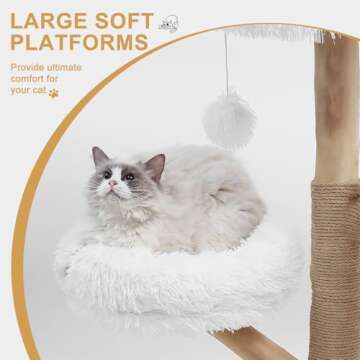 GLUTIA Tall Wooden Cat Tree for Indoor Large Cats, Modern Cat Tree Tower with Jumping Platforms, Cat Condo, Cat Scratching Posts for Multiple Cats